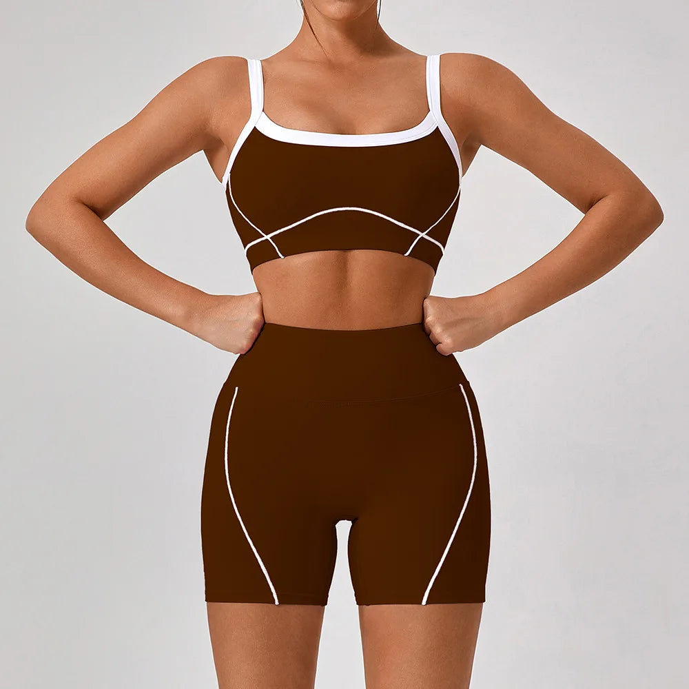 Womens 2 Piece Workout Running Sets,Hot Shot Skort Set Y2K Cropped Tank Top and Pants Outfits Sweatsuits
